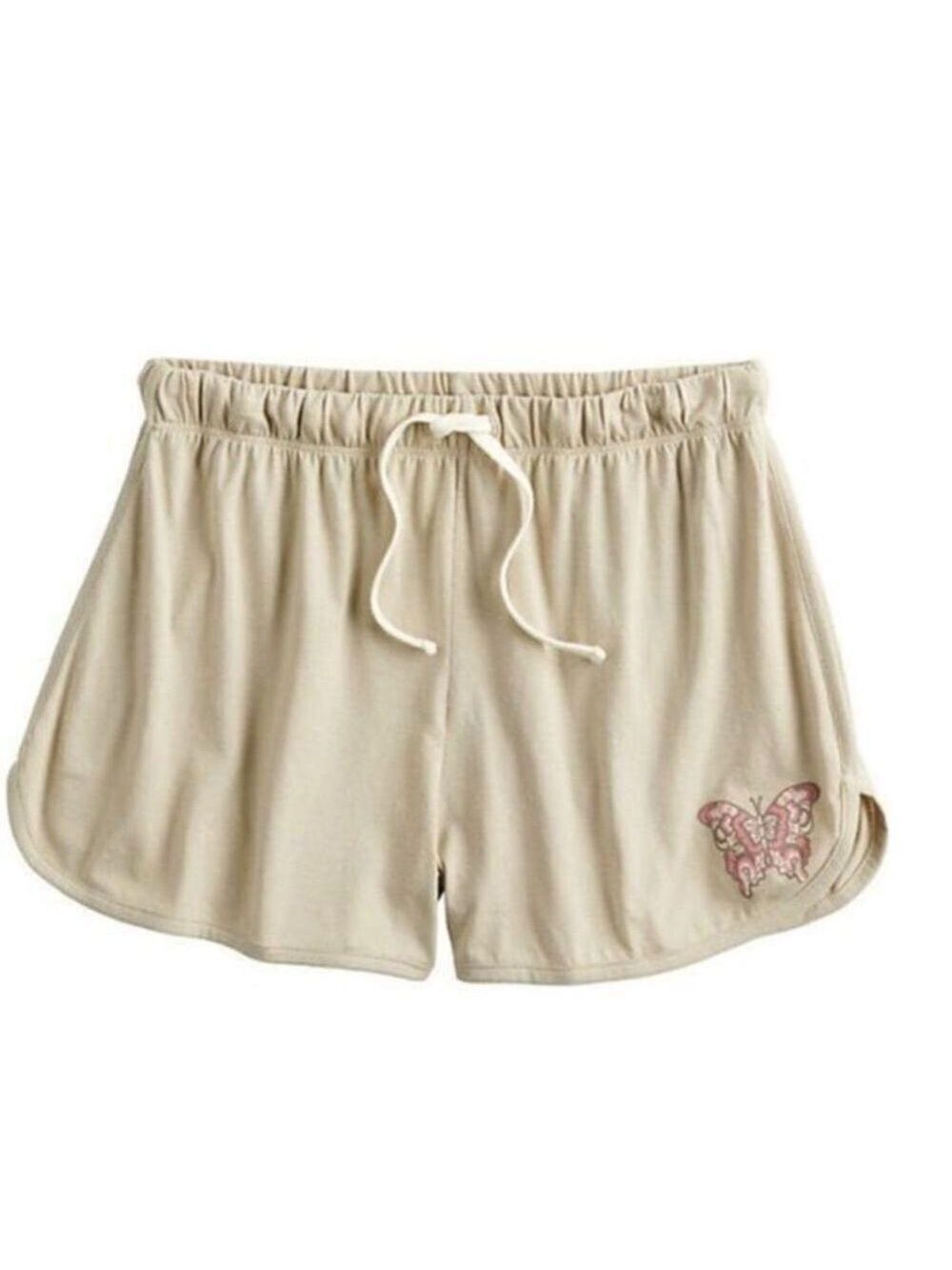 Fifth Sun butterfly screenprint shorts Woman’s size L coral brown cream taupe